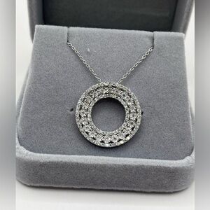 1.00 CT Lab Diamond Round Sterling Silver Necklace Pendant